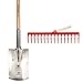 Produktbild SHW-FIRE 59118 Set Gartenrechen Rechen 16 Zinken und Gärtnerspaten Spaten Stahl mit Stiel Holz