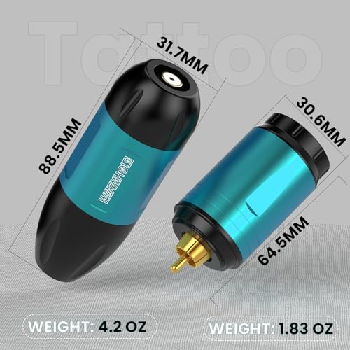 Image of Wormhole Wireless Tattoo Gun Complete Tattoo Practice Kit Rotary Machine Kit Tattoo Gun with 1,500 mAh Capacity Power Supply 10 Tattoo Ink 20 Cartridge Needles Tattoo Supplies