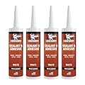 Liquid Rubber Caulk - Hybrid Adhesive and Protective Sealant, White, 4 Pack