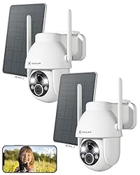COCOCAM 2PCS 2K Cámara Vigilancia WiFi Exterior co...: 2K QHD Video & Flexible 360°View Coverage -- La cámara de seguridad Cococam ofrece una calidad de imagen de 3 MP de alta resolución. 355 ° pan, 90 ° de rotación de inclinación y zoom digital 4x es controlable en la aplicación (Cloudage & Cococam), co...