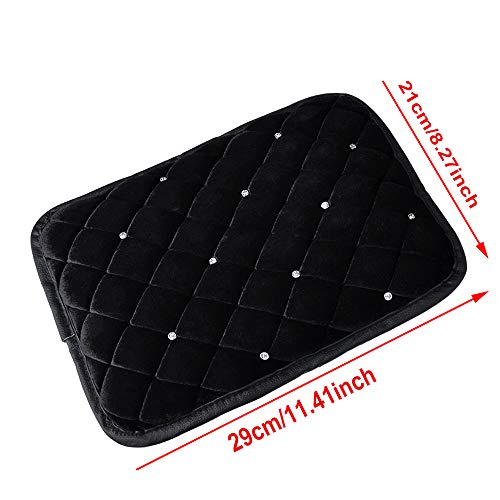 image for U&M Bling Bling Auto Armrest Console Cushion, Soft Plush Luster Crysta