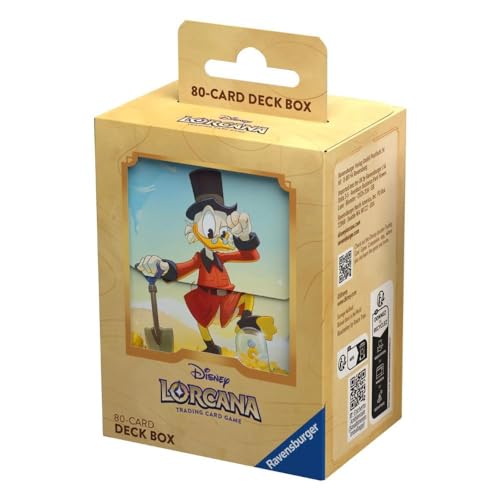 Ravensburger Disney Lorcana TCG Deck Box featuring Scrooge McDuck – Richest Duck in the World by Grace Tran | Securely Stores 80 Sleeved Cards | Durable & Portable Organizer for TCG Players | Ages 8+
