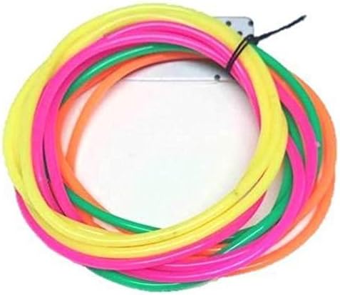 Pack of 12 Neon Gummie Bracelets / Bright Bangles / Gummy Bands - great party bag fillers and 80s fancy dress accessories