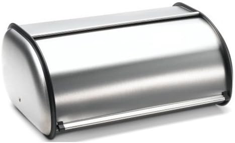MyGift Brushed Stainless Steel Rolltop 2-Loaf Capacity Bread Box, 16.5" X 10" X 8"