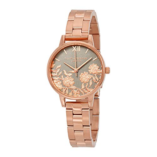 Montre femme Olivia Burton cadran gris dentelle chic montre quartz OB16MV88