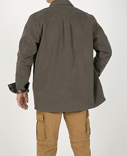Image of ZENTHACE Men's Full Flannel Lined Shirt Jacket, Heavy Washed Rugged Cotton