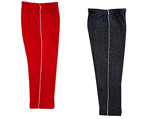 Image of indi weaves Girls Cotton Solid Capri 3 /4th Leggings (Pack of 2)