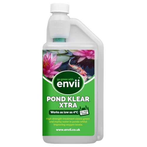 Envii Pond Klear Xtra - Bacterias Limpiador y Tratamiento de Agua Verde para estanques de jardín - 3 X Más Fuerte Que Pond Klear - Funciona hasta 4 ° C - Trata 60000L