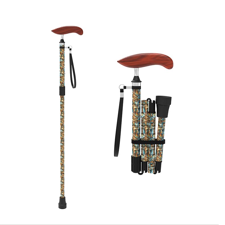 Bastón plegable para mujeres y hombres, elegante bastón plegable para viajes y uso diario, altura ajustable, diseño de fibra de carbono