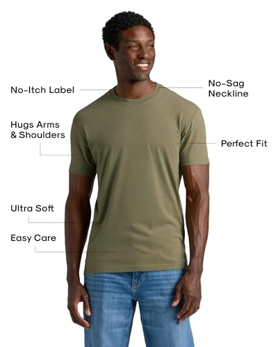 Image of True Classic Men's Cotton Blend Round Neck T-Shirt, Half Sleeve, Black