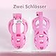 B1 Pink Chastity Cage Male mit 4 Cock Rings und Belt Klein Belüftung Peniskäfig Keuschheitskäfig Herren Set Extrem SM Penis Bondage Keuschheit Sexspielzeug für Männer (micro,Pink)