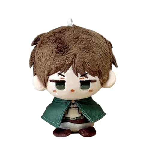 Zhongkaihua Figura de peluche de anime Levi/Zoe Hans/Eren Jaeger, colgante de peluche suave, llavero de anime, mochila, bonitos colgantes, decoraciones coleccionables, regalos de 10 cm