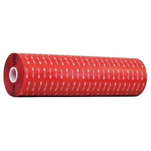 Image of 3M VHB 4910 Heavy Duty Mounting Tape - 12 in. x 15 ft. Transparent Double Sided Tape Roll. Tapes and Adhesives