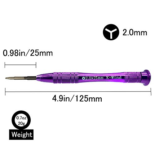Triwing Screwdriver Y0 2.0mm Compatible with Switch/Samsung Galaxy Tab/Apple MacBook Pro, Small Tri-wing Y Shape, Tri point Screwdriver 2mm, S2 High Alloy Steel Head, Magnetic Y Tip, 360° Rotary Cap