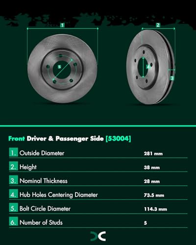 Image of SCITOO Front 11.06 inch Brake Pads and Rotors Kits Brakes Kits:53004;D857-7733 | Fit For Chrysler For Town & Country 2001-2007,For Dodge For Caravan /For Grand Caravan 2001-2007