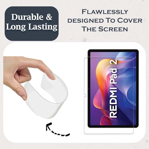 Image of Tough Lee Tempered Glass Screen Guard Protector for Redmi Pad 2 11 Inch (Anti Scratch, FingerPrint, SmudgeProof) (with Easy Installation Kit) (Pack of 1)