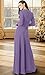 KOH KOH Womens Long Sleeve Flowy Formal Fall Winter Evening Elegant Designer Dressy V-Neck Empire Abaya Modest Muslim Church Maxi Gown Gowns Dress Dresses, Lilac Light Purple M 8-10