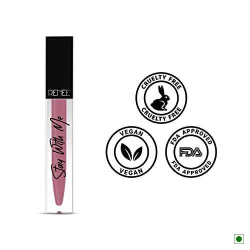 Image of RENEE Stay With Me Matte Lipstick - Love Of Lavender l Transfer Proof, Smudge & Waterproof | Long Stay l Highly Pigmented l Velvety, Matte Finish l Enriched with Vitamin E l Travel Friendly l 5 ml