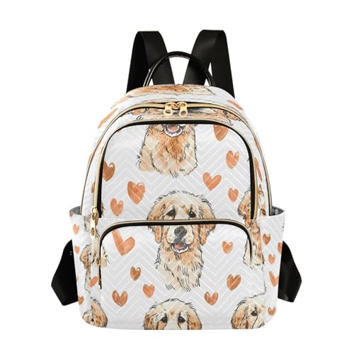 ALAZA Golden Retriever Breed Puppy Mini Backpack Purse for Women Travel Bag Lightweight Shoulder Bag Fashion Daypack
