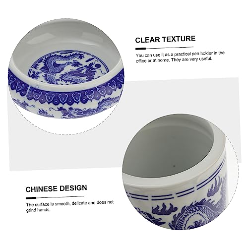 Support pinceaux design rétro chinois en céramique pour rangement de bureau - 6