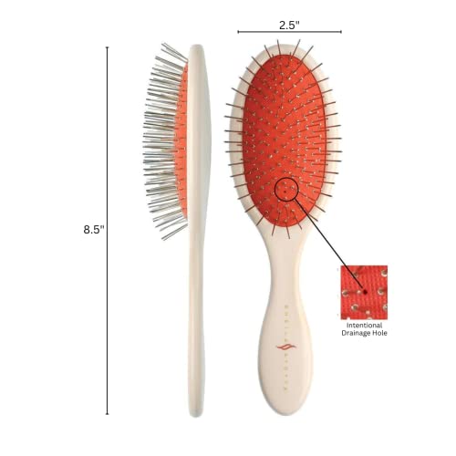 Sheila Stotts Untangle Brush- Detangler Hair Brush W/ Drainage Hole- Detangle Wet, Damp Or Dry Hair- For Women, Men & Children With All Hair Types (Length 8.5" Width 2.5") #TOP2