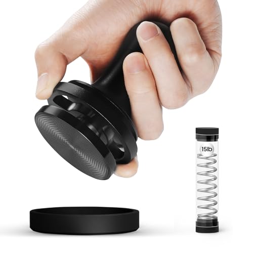 MHW-3BOMBER 58.5mm Calibrated Espresso Tamper with 30lbs Click Sound Feedback, 3-Spring Constant Pressure Tamper for 58mm E61 Portafilter, Electroplated Black Threaded SUS304 Base, T7018