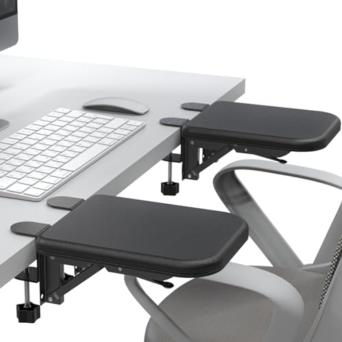 NODOCA Arm Rest for Desk, Ergonomics Wrist Rest, Desk Extender, Soft Sponge Built-in, Comfortable Arm Support for Desk, Wrapped in Eco-Friendly Leather, Foldable Elbow Rest for Desk(2, Black, 8.9'') by NODOCA - Used condition - US$60.03