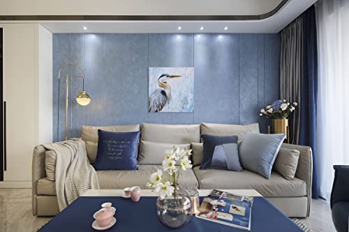 Sygallerier Heron Canvas Wall Art With Textured - Modern Bird Paintings In Teal And Grey Color - Abstract Cormorant Pictures For Living Room Bedroom Bathroom Decor #TOP5