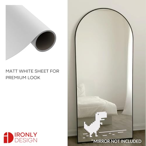 Image of Sticker for Glass & Mirrors| Minimal Vinyl Decal for Bedroom Bathroom & Cafe | Self-Adhesive Waterproof Quote Mirror Sticker | Aesthetic Decals (No Connection Dino, Small, Matt White)