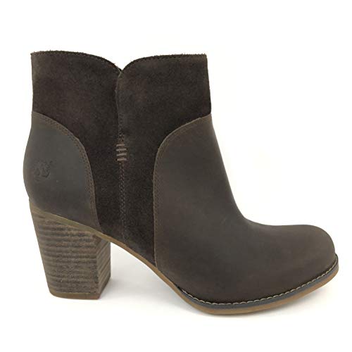 Timberland Timberland Women's Rudston Leather Ankle Heeled Boots (US 9.5 (M/M), Dark Brown)