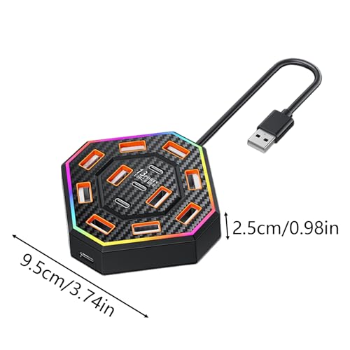 Estación de acoplamiento para biblioteca y apartamento con adaptador USB 13 en 1 6