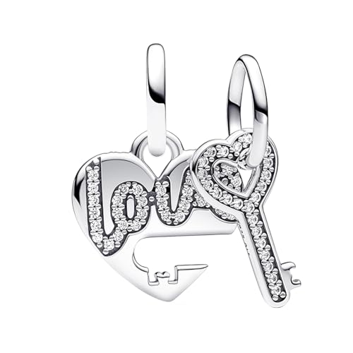 YUMINN Love Lock and Key Charms 925 Sterling Silver for