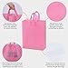 Bogoke 50 pack Pink Gift Bags,Large Frosted Plastic Shopping Bags with Handles, Gift Wrap Totes for Small Business