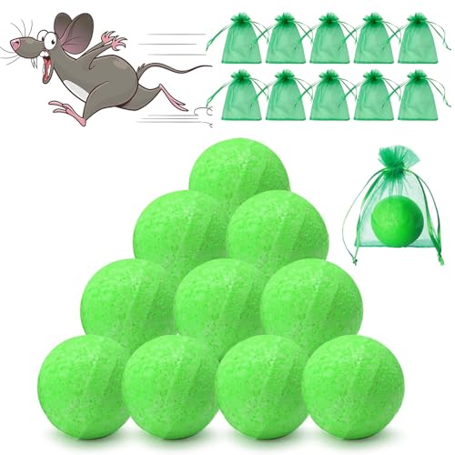 Repelente para Ratas,10 Piezas Ahuyentador de Ratas,Repelente Ratones,Repelente de Ratones Natural,Pelota para Mantener Alejados a Los Roedores,para Interior Cocina Jardín Atico.