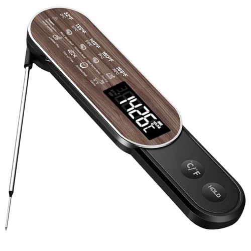 Image of Wirelss Meat Thermometer with 1 Phobe, TEMMIO Grill Food Thermometer | Ultra-fast 0.5s Instant Read, Digital Backlit Screen, NIST ±0.5F Accuracy, IP67 Waterproof, BBQ Smoker Grill Oven