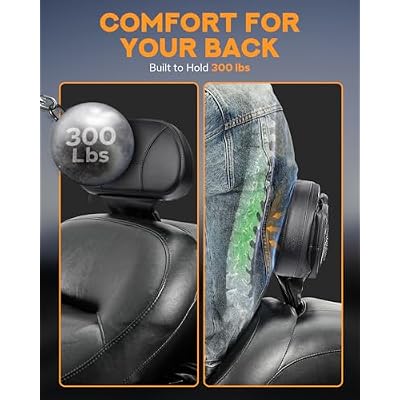 PBYMT Driver Rider Backrest, Adjustable Rider Driver Backrest with Storage Fit for Harley Davidson Touring Road Glide Electra Glide Road King Street Glide 1988-2024 (Black)