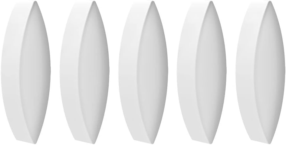 StonyLab 5-Pack 30 mm White Olive Shape PTFE-Coated Iron Magnetic Stir Bar Set; Stir Mixer for Stirrers; Octagonal Shape; 5 PK
