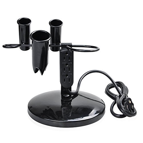 Tabletop Blow Dryer Hair Iron Holder Salon Appliance Stand with 3 Outlets