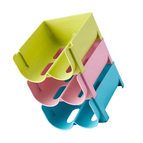 ZUNOXAZ 3 piezas Caja Apilable para Bebidas y Vino Organizador Resistente para Nevera de Unidades Verde Azul y Rosa Almacenamiento para Botellas y Latas Cocina y Hogar