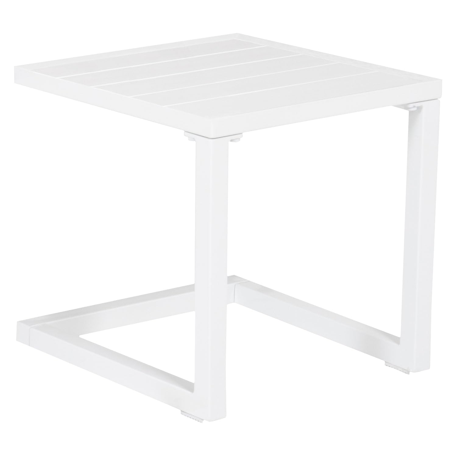 Happy Garden - Mesa Auxiliar Barbados de Aluminio Blanco