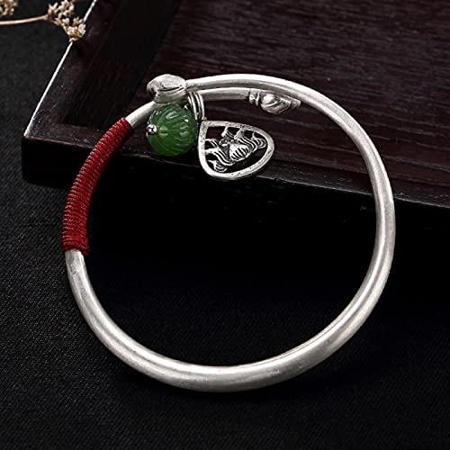 Cadeau d'anniversaire dame : collier cordon rouge et pendentif en jade Hetian Biyu