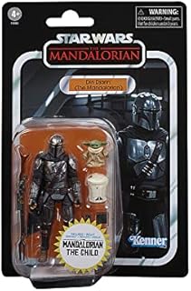 Star Wars The Vintage Collection Din Djarin (The Mandalorian) and The Child Toys, 9,5 cm-Scale Action Figures for Kids Ages 4 and Up