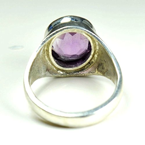 Bague améthyste naturelle de forme ovale en argent sterling taille 52