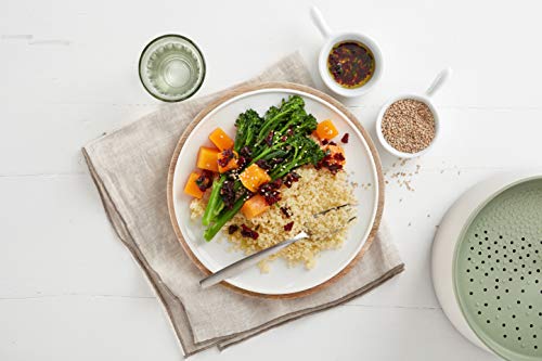 Lékué Recipiente para cocinar Quinoa, Arroces y Cereales, 1 Litro, Color Verde, Único