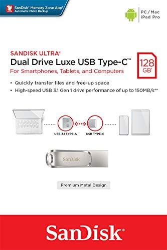 Miniatura 7 de SanDisk 128GB Ultra Dual Drive Luxe USB Type-C - SDDDC4-128G-G46, Negro