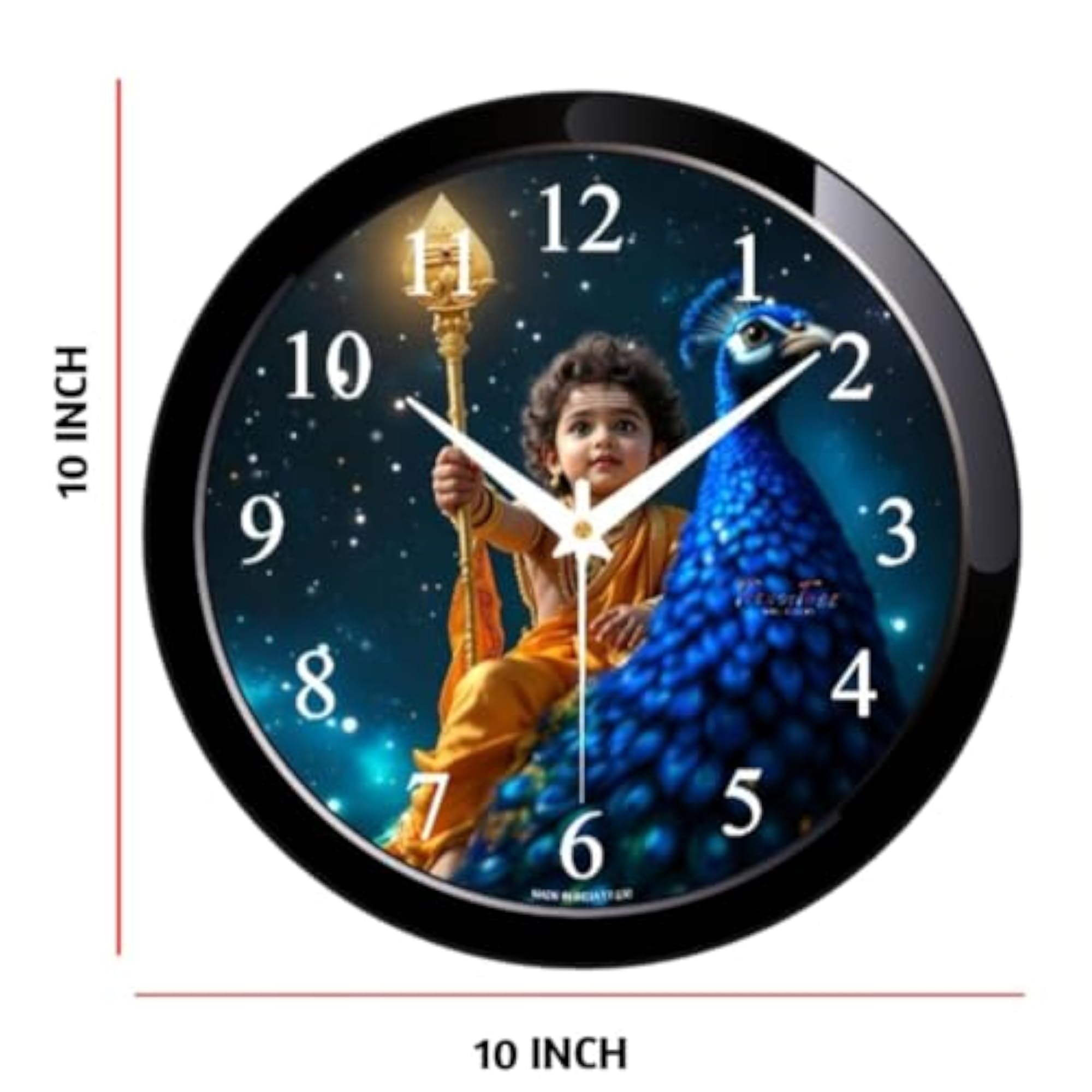 10 Inch Lord Murugan Devotional Wall Clock