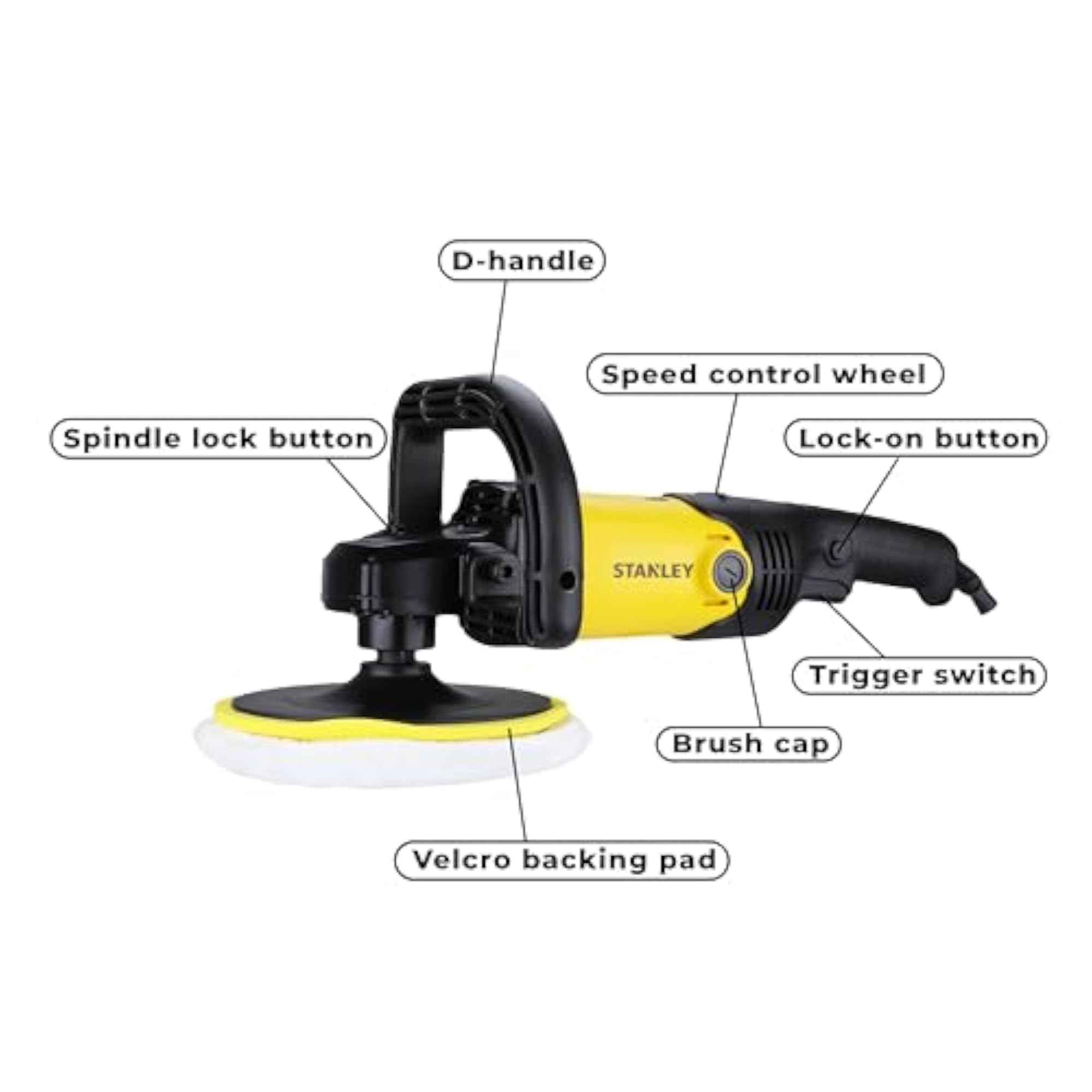 SP137 1300W 180mm Polisher for Buffing and Waxing Applications