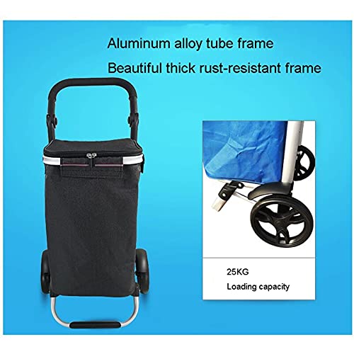 gbgymjm Einkaufstrolley 45L Einkaufstrolley mit Stofftasche und Lagerrad Faltbarer Lebensmittelgeschäft Treppenwagen für… – Bild 4