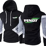 DUAN Herren Sweatshirt Pullover Hoodie FENDT-Druck Unisex-Mantel mit Nähten und Langen Ärmeln Freizeitsportbekleidung mit Kapuze - Geschenk für Teenager,Schwarz,S