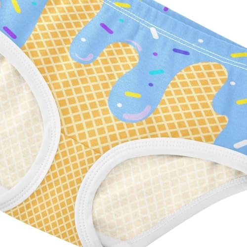 Little Girls' Soft Cotton Underwear Kids Breathable Comfort Blue Ice Cream Panties Briefs Toddler4